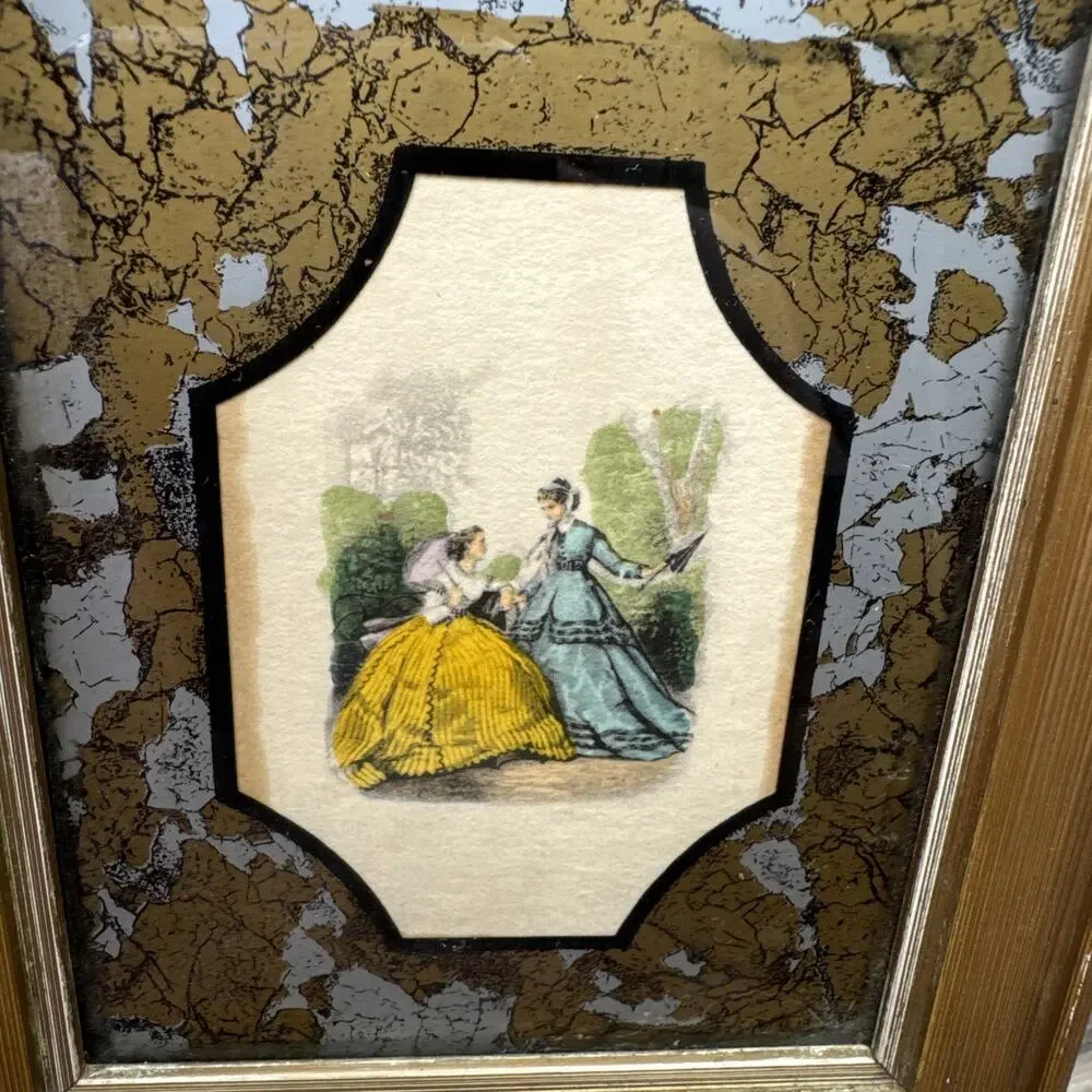 Vintage E.A. Riba Co. Gold Frame Victorian Art Hollywood Regency Rectangle NYC